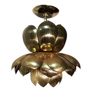 Feldman Lighting Co. Brass Lotus Pendant For Sale