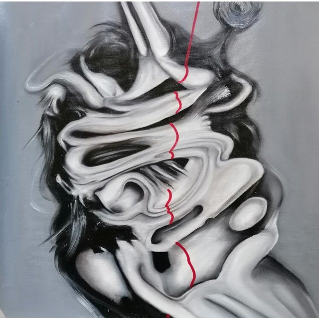 Black Stefano Mazzolini, F9, Oil on Canvas For Sale - Image 8 of 8