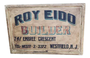 1930s New Jersey Trade Sign