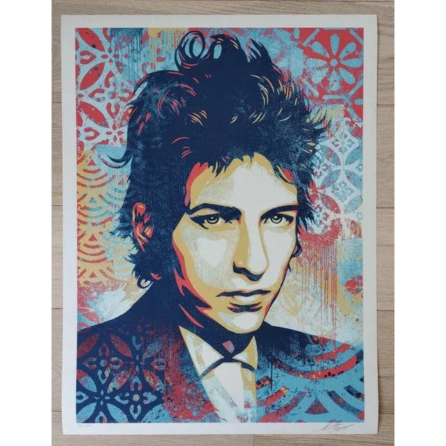 Shepard Fairey (Obey Giant) A Hard Rain's A-Gonna Fall Bob Dylan 2025 Screenprint on cream Speckletone paper. Signed by...