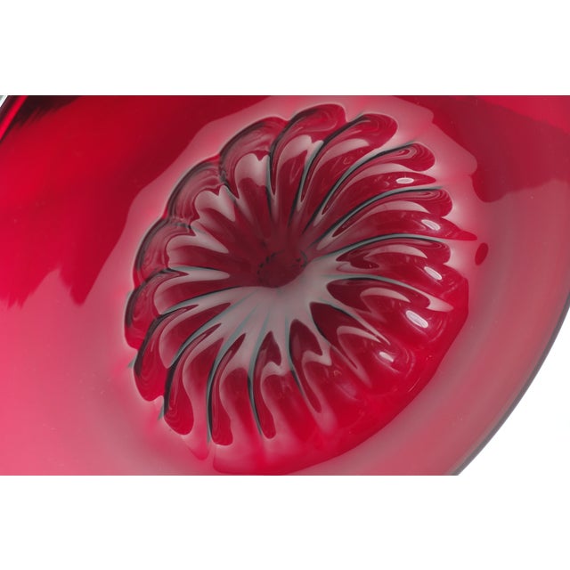 Rubin Murano Glass Plate by Vittorio Zecchin for MVM Cappellin, Venini, 1920s For Sale - Image 3 of 6