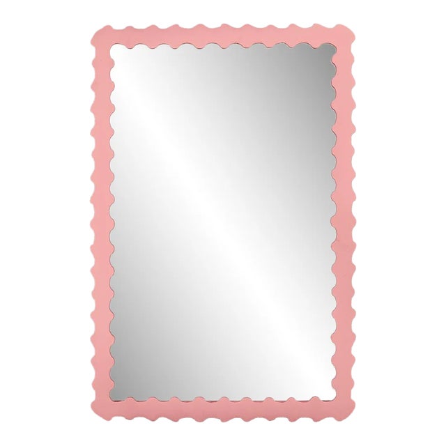 Fleur Home Audubon Bamboo Rectangle Mirror in Pink Punch, 36x48 For Sale