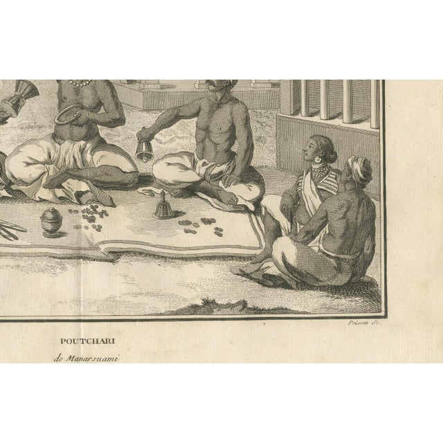 Poisson, Hindu Priestly Assembly Pouchari of Maarrami, Engraving, 1806 For Sale - Image 4 of 10