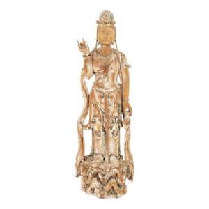Chinese Carved Wood Guanyin Sculpture