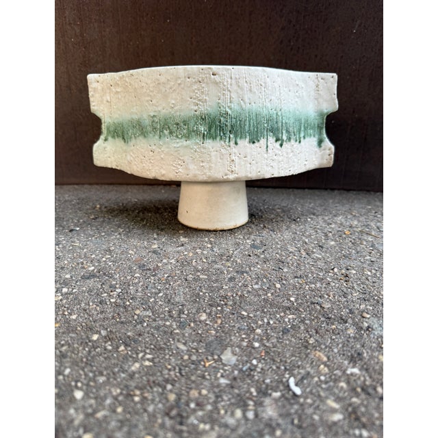 Mid-Century Modern Bitossi Style Planter Footed White Glaze Mid Century Modern For Sale - Image 3 of 7