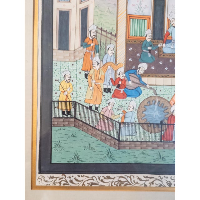Early 20th Century Middle Eastern Persian Moghul Style Illuminated Book Page For Sale - Image 10 of 12