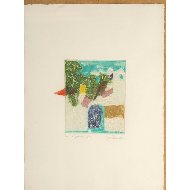 Modern Outdoor Scene, Lithograph, 20th Century, Framed For Sale - Image 3 of 8