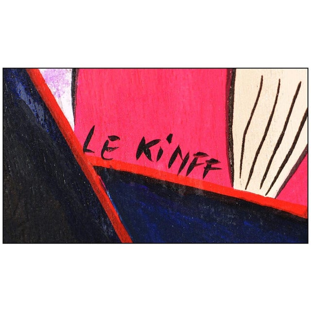 Contemporary Late 20th Century Blue Dress Purple Necklace, Linda Le Kinff For Sale - Image 3 of 4