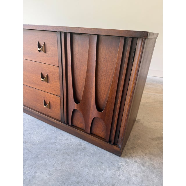 Wood Mid Century Modern Brasilia Server by Broyhill For Sale - Image 7 of 12