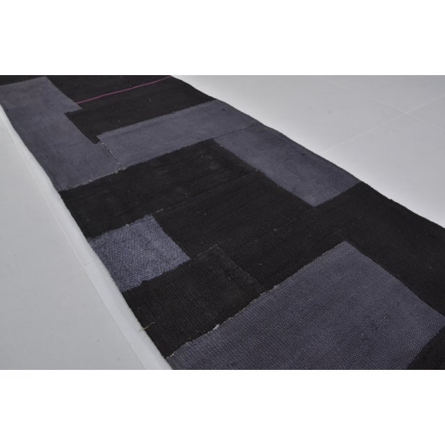 Dark Grey Vintage Hemp Runner For Sale In Phoenix - Image 6 of 9
