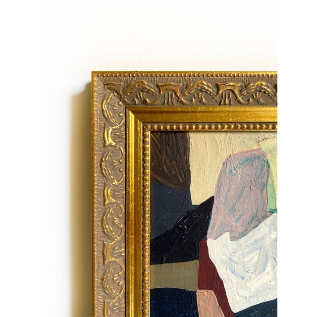 "Cold Plunge" 2026 Original Mixed Media by Jessalin Beutler With Vintage Frame For Sale - Image 4 of 4
