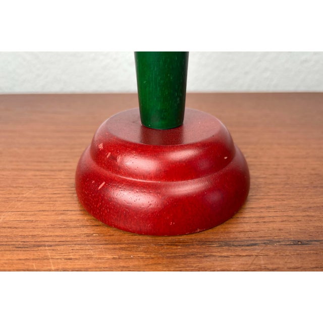 Postmodern Wood Yellow Green Red Model Monokel Candleholder from Ikea, 1980s For Sale - Image 10 of 14
