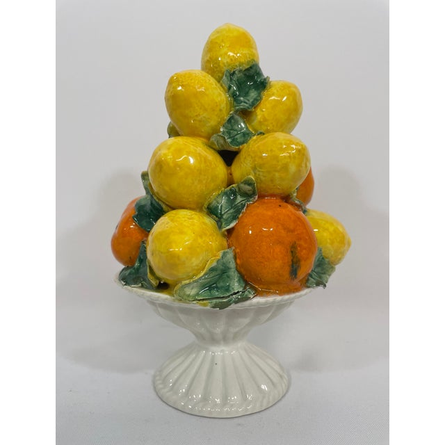 Ceramic Mid 20th Century Petite Italian Lemons and Oranges Ceramic Topiary For Sale - Image 7 of 16