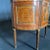 Wood French Louis XVI Marble Top Inlaid Demilune Walnut and Fruitwood Commode Console For Sale - Image 7 of 11