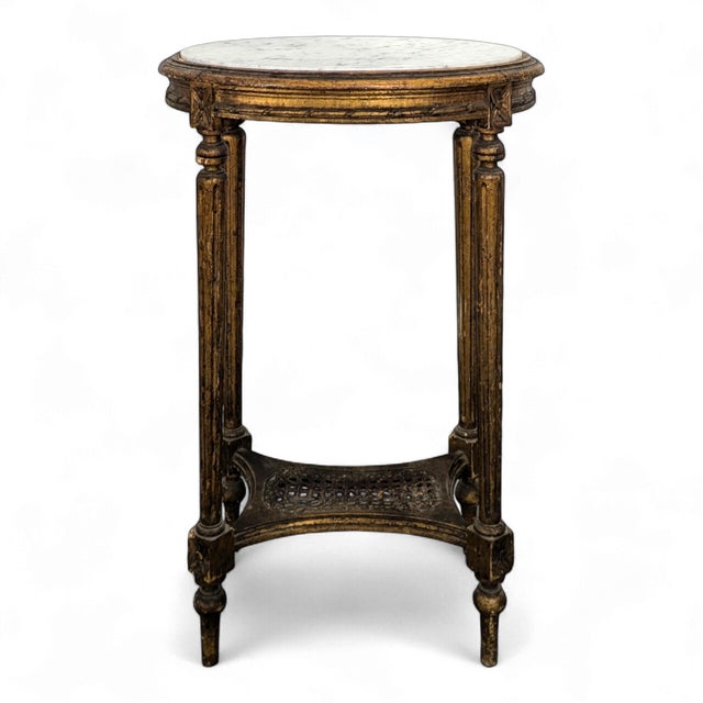 Wood Louis XVI Giltwood Pedestal Table For Sale - Image 7 of 7