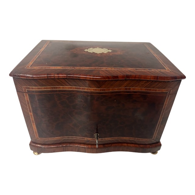 Cigar Box in Thuya Burl and Rosewood, 1800s For Sale
