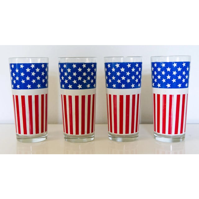 1970s Stars and Stripes Glass Tumblers - Set of 4 For Sale - Image 9 of 9