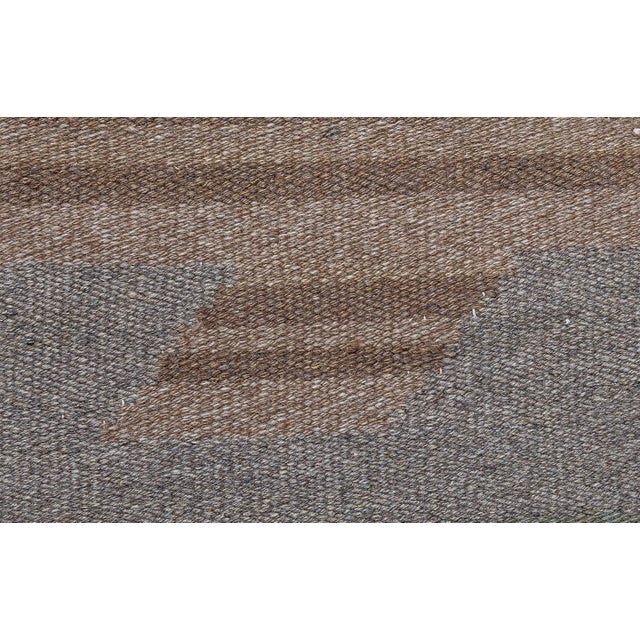 Doris Leslie Blau Scandinavian Art Deco Vintage Abstract Beige Flatweave Carpet For Sale - Image 4 of 7