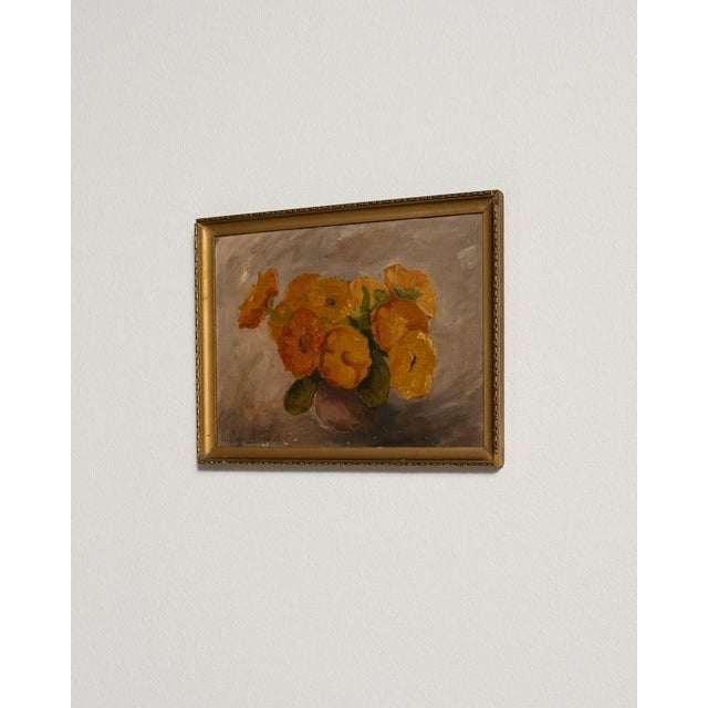 Traditional Framed Oil on Canvas Still Life With Flowers by Valanci For Sale - Image 3 of 6