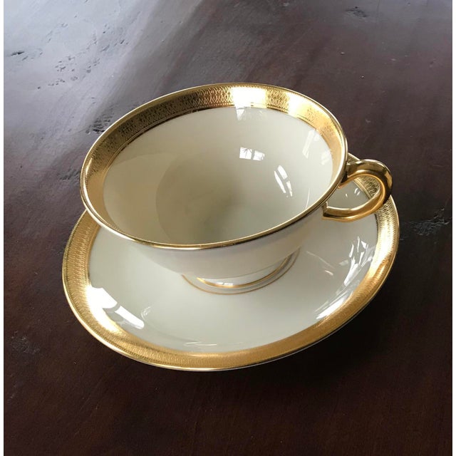 Lenox Lowell Gold Stamped China Cup and Saucer Set Chairish