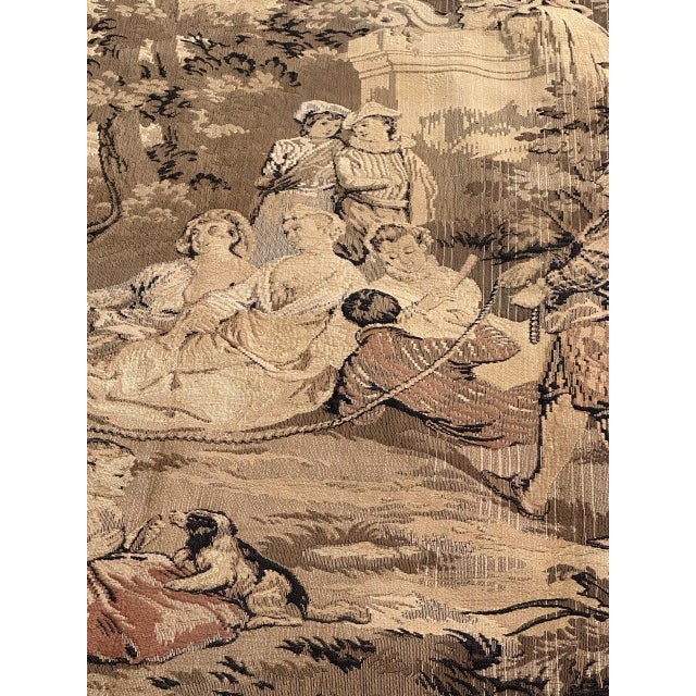 Brown Antique French Aubusson Jacquard Tapestry Panel, 1920s For Sale - Image 8 of 18