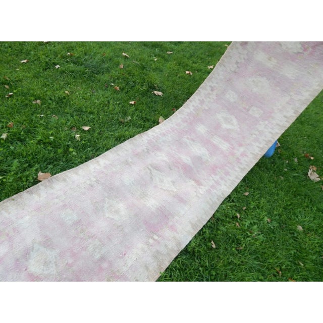 1970s Distressed Vintage Turkish Kilim Runner 2′6″ × 10′4″ For Sale - Image 5 of 13