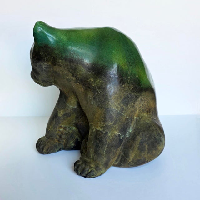 Contemporary Tony Evans Large Raku Pottery Bear Sculpture, 1988 For Sale - Image 3 of 13