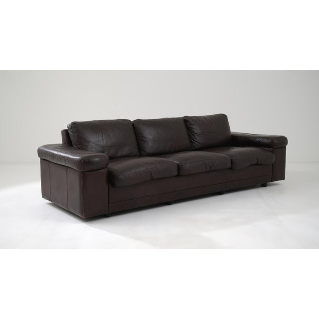Animal Skin 20th Century German Upholstered Leather Sofa For Sale - Image 7 of 9
