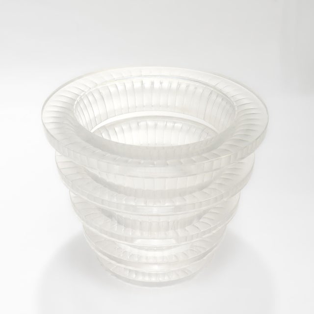 Mid 20th Century Vintage Lalique Mid-Century Marc Lalique Era 'Chevreuse' French Art Glass Vase For Sale - Image 5 of 11