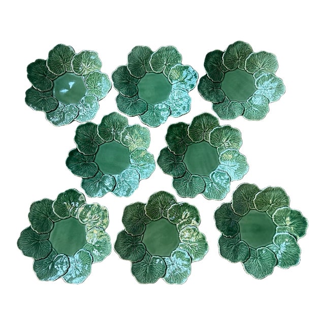 Bordallo Pinheiro Geranium Bowls, Portugese- Set of 8 For Sale