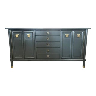 64" Finished 2 Door 5 Drawer Vintage Buffet For Sale