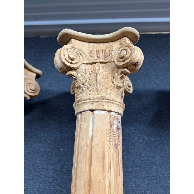 Set of Four Monumental Corinthian Style Pine Architectural Columns For Sale In Philadelphia - Image 6 of 10