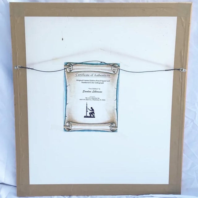 Two Children, Framed and Signed Lithograph 33/250 by Sandu Liberman For Sale - Image 4 of 6