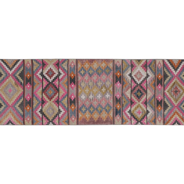 Mid 20th Century Vintage Turkish Kilim Runner 2'6'' X 12'2'' For Sale - Image 4 of 11