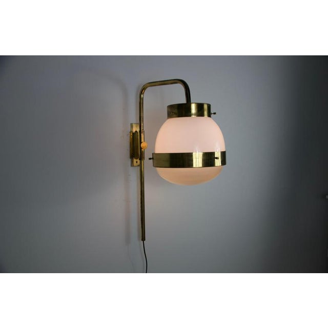 Brass Delta Wall Lamp attributed to Sergio Mazza for Artemide, Italy, 1960s For Sale - Image 15 of 16