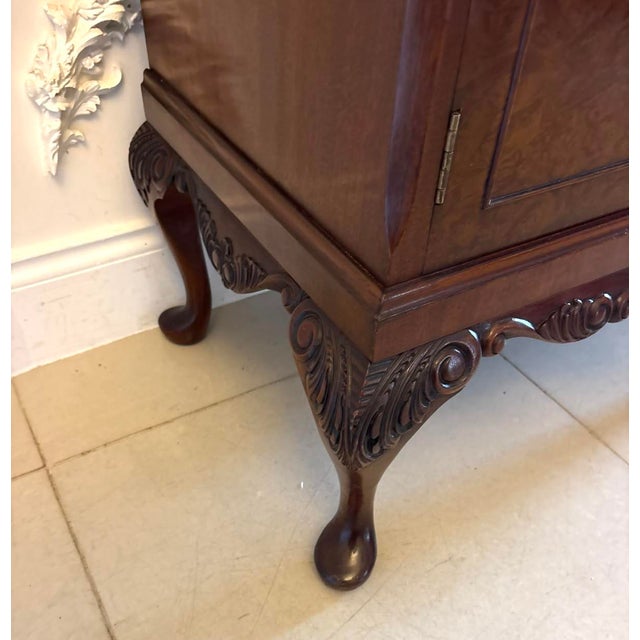Vintage Burr Walnut Cocktail Drinks Cabinet, 1920 For Sale - Image 15 of 17