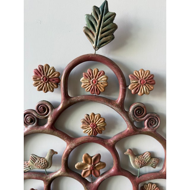 Mid-Century Modern Mexican Tree of Life Large Wall Pocket Sculpture For Sale - Image 3 of 7