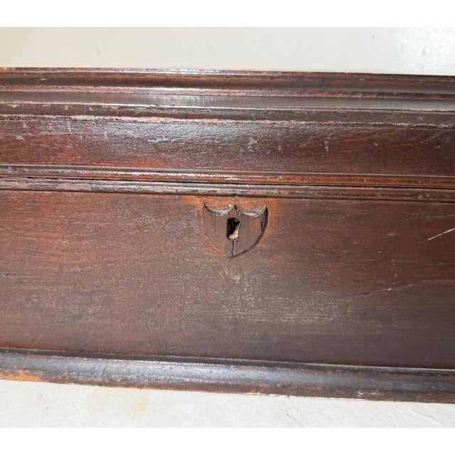 Large Antique Handmade Folk Art Wood Countertop Writing Lap Desk Box Inkwell For Sale - Image 9 of 12