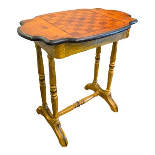 Antique Early 19th Century English Country Style Single-Drawer Chess or Games Table For Sale