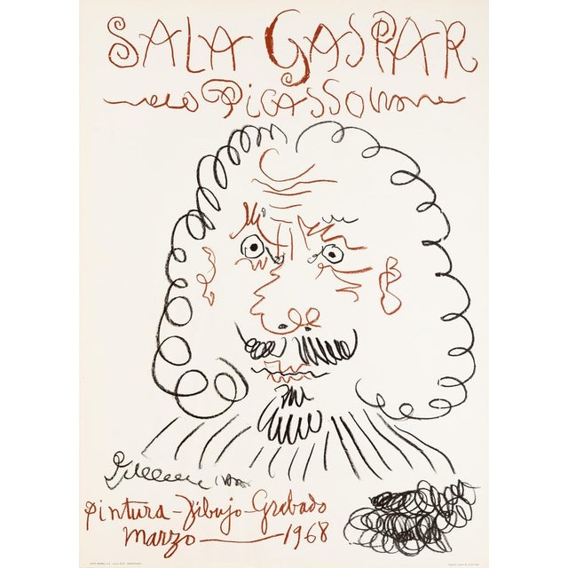 Pablo picasso (1881-1973) the gentleman, 1968 original vintage poster signed in the plate on poster paper 51 x 70 cm very...