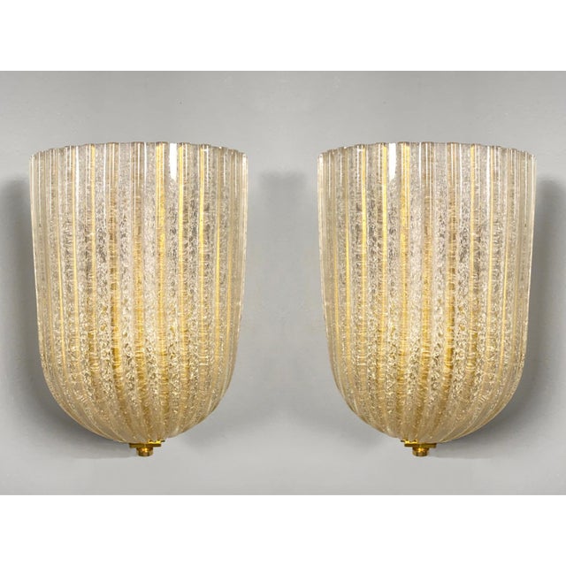 Italian Murano Glass Wall Lamps from Barovier & Toso, 1970s, Set of 2 For Sale - Image 13 of 13