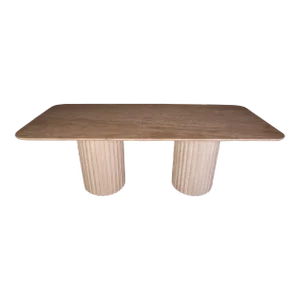Ray Travertine Dining Table 72"
