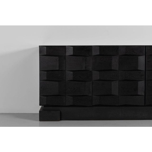 Le Corbusier Graphic Sideboard in Black from Maison Aurora, Belgium, 1975 For Sale - Image 4 of 18