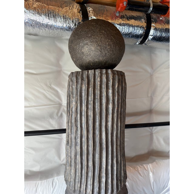 Modern Global Views Andre Totem in Dark Gray For Sale - Image 3 of 7