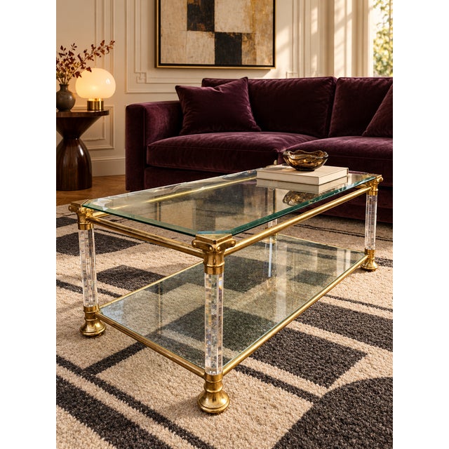 Vintage French Two-Tier Coffee Table, France, 1970s For Sale - Image 9 of 10