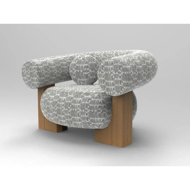 Cassette of the Armchair in Coymbetra Blue and Oak by Alter Ego for Collector, in New conditions. Designed from 2000