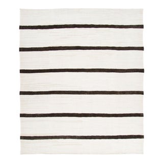 Vintage Turkish Kilim Hemp Rug With Stripes by Rug & Kilim, 1950-1959 For Sale