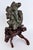 Green Asian Carved Figurative Precious Stone Sculpture on Root Stand For Sale - Image 8 of 10