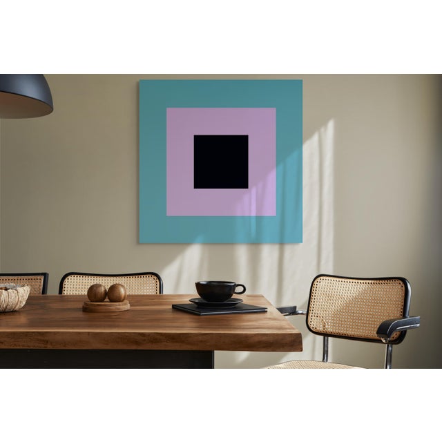 Brent Hallard Contemporary Abstract Acrylic on Stretched Canvas Painting "Orb (Blue and Violet)" by Brent Hallard For Sale - Image 4 of 4