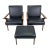 Mid Century Style Pair of Chairs and Ottoman 3 PCS For Sale